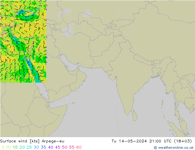 Wind 10 m Arpege-eu di 14.05.2024 21 UTC