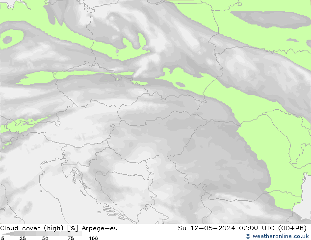 Nuages (élevé) Arpege-eu dim 19.05.2024 00 UTC