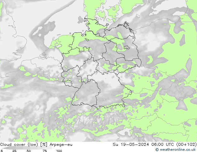 nízká oblaka Arpege-eu Ne 19.05.2024 06 UTC