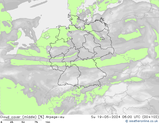 Bulutlar (orta) Arpege-eu Paz 19.05.2024 06 UTC
