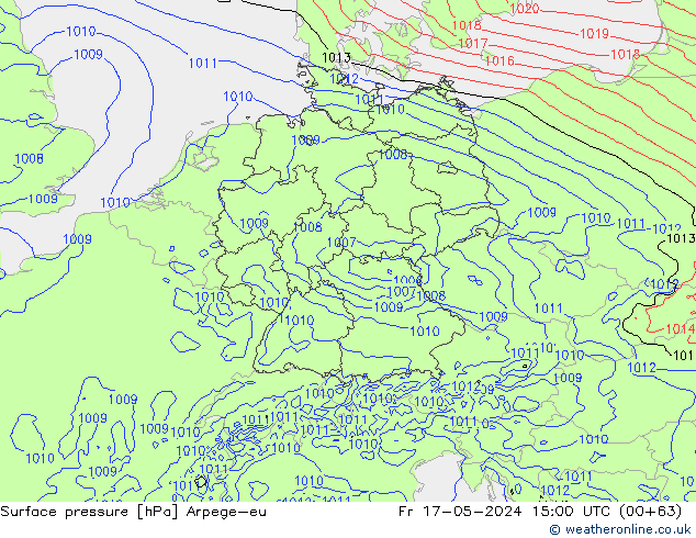 Yer basıncı Arpege-eu Cu 17.05.2024 15 UTC