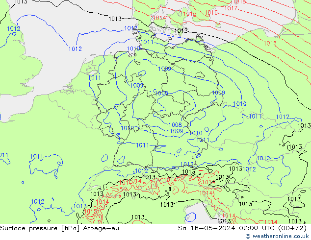 Luchtdruk (Grond) Arpege-eu za 18.05.2024 00 UTC