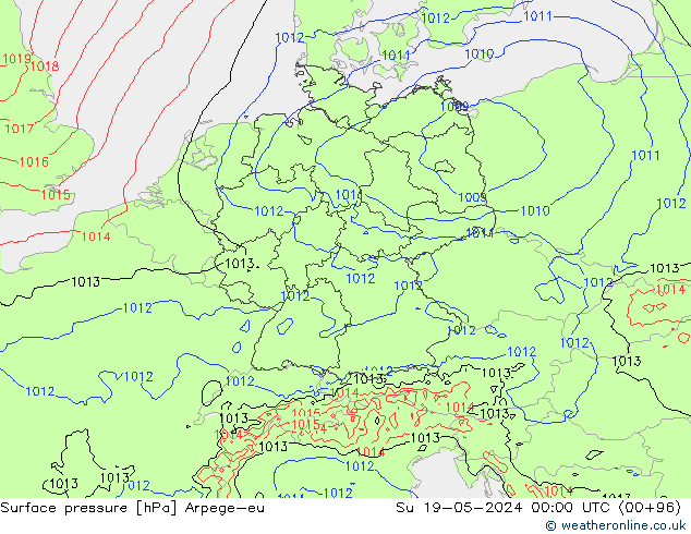 pression de l'air Arpege-eu dim 19.05.2024 00 UTC