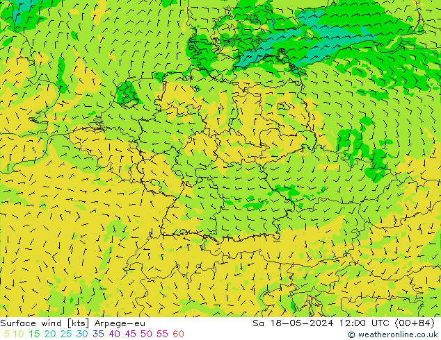 Wind 10 m Arpege-eu za 18.05.2024 12 UTC