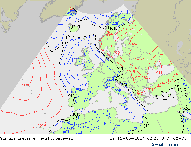 Bodendruck Arpege-eu Mi 15.05.2024 03 UTC