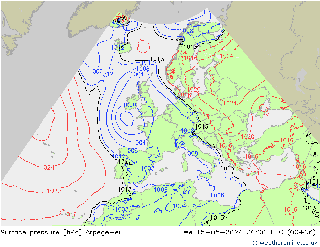 Bodendruck Arpege-eu Mi 15.05.2024 06 UTC