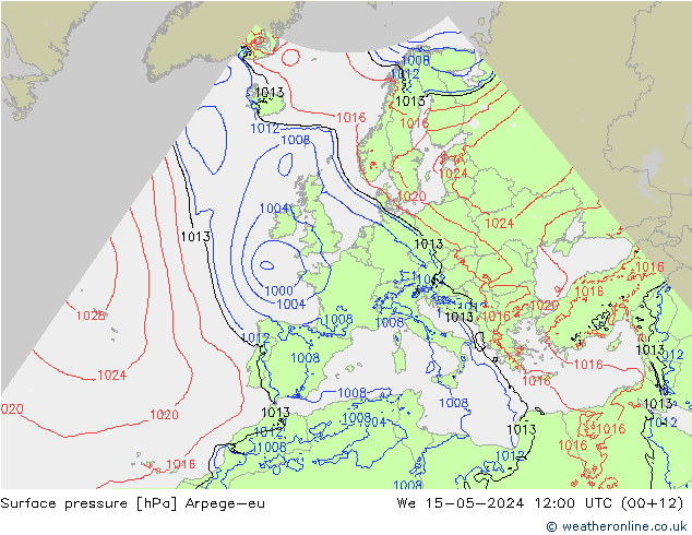 pression de l'air Arpege-eu mer 15.05.2024 12 UTC