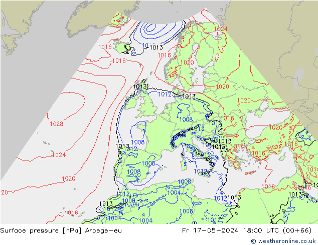 pression de l'air Arpege-eu ven 17.05.2024 18 UTC
