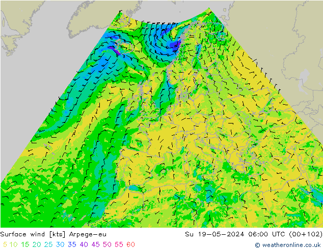 Bodenwind Arpege-eu So 19.05.2024 06 UTC