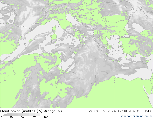 Bewolking (Middelb.) Arpege-eu za 18.05.2024 12 UTC