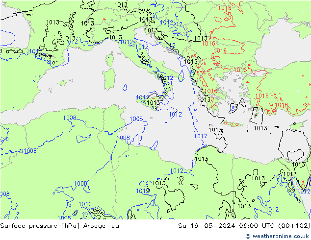 Yer basıncı Arpege-eu Paz 19.05.2024 06 UTC