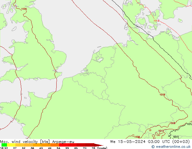 Windböen Arpege-eu Mi 15.05.2024 03 UTC
