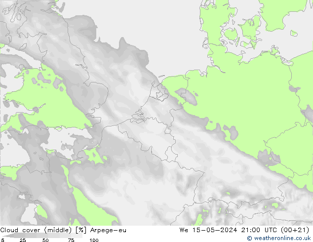 Bulutlar (orta) Arpege-eu Çar 15.05.2024 21 UTC