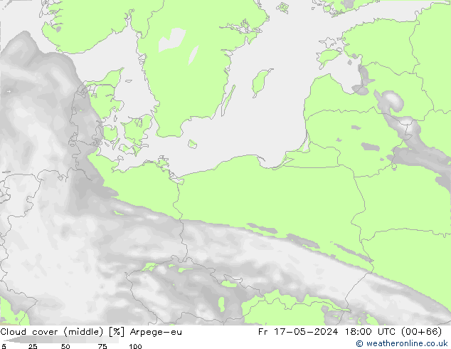 Nuages (moyen) Arpege-eu ven 17.05.2024 18 UTC