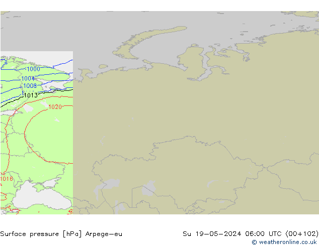 pression de l'air Arpege-eu dim 19.05.2024 06 UTC