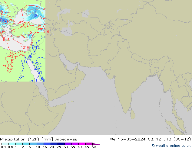降水量 (12h) Arpege-eu 星期三 15.05.2024 12 UTC