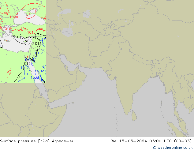 地面气压 Arpege-eu 星期三 15.05.2024 03 UTC
