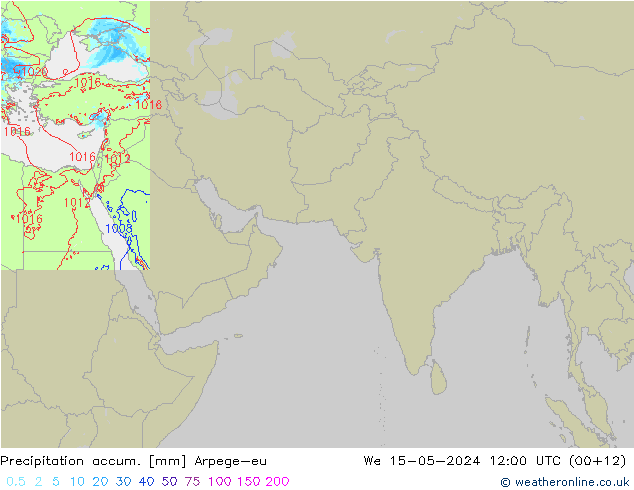 Precipitation accum. Arpege-eu 星期三 15.05.2024 12 UTC