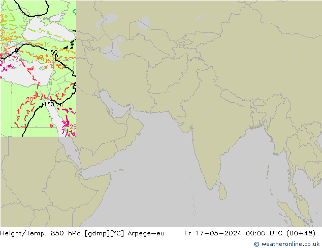 Height/Temp. 850 hPa Arpege-eu  17.05.2024 00 UTC