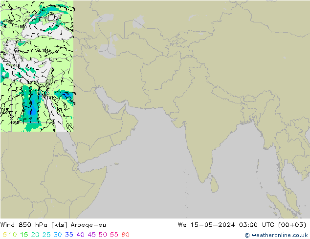 风 850 hPa Arpege-eu 星期三 15.05.2024 03 UTC
