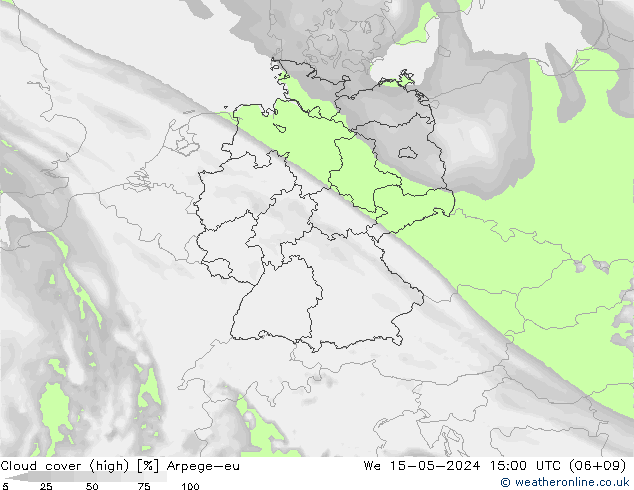 nuvens (high) Arpege-eu Qua 15.05.2024 15 UTC