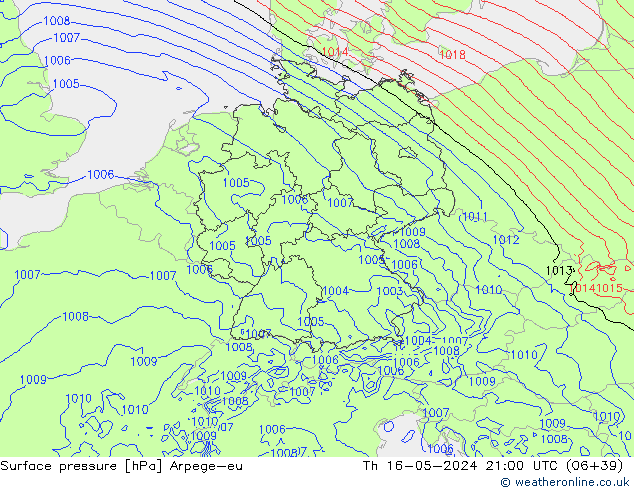 Yer basıncı Arpege-eu Per 16.05.2024 21 UTC