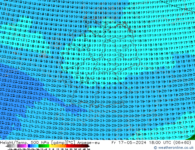 Height/Temp. 500 hPa Arpege-eu Fr 17.05.2024 18 UTC