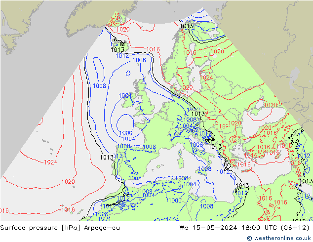 Atmosférický tlak Arpege-eu St 15.05.2024 18 UTC