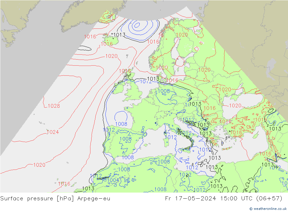 pression de l'air Arpege-eu ven 17.05.2024 15 UTC