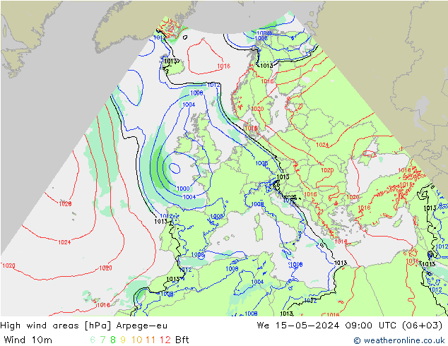 Windvelden Arpege-eu wo 15.05.2024 09 UTC