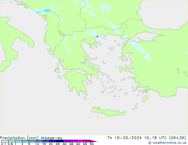 precipitação Arpege-eu Qui 16.05.2024 18 UTC