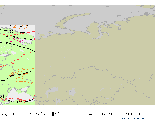 Height/Temp. 700 hPa Arpege-eu We 15.05.2024 12 UTC
