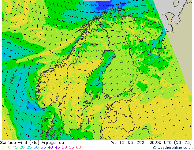 风 10 米 Arpege-eu 星期三 15.05.2024 09 UTC