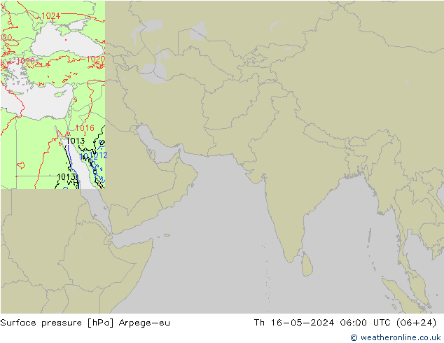 地面气压 Arpege-eu 星期四 16.05.2024 06 UTC