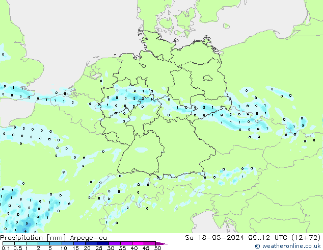 Precipitation Arpege-eu Sa 18.05.2024 12 UTC