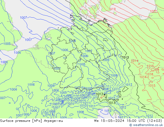 地面气压 Arpege-eu 星期三 15.05.2024 15 UTC