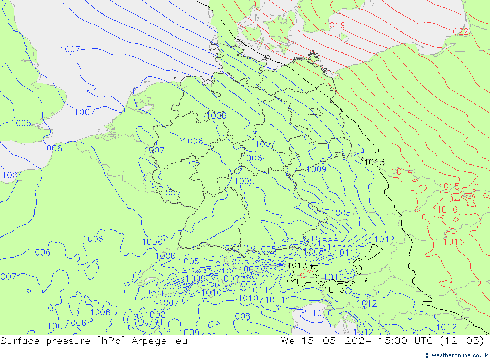 Yer basıncı Arpege-eu Çar 15.05.2024 15 UTC