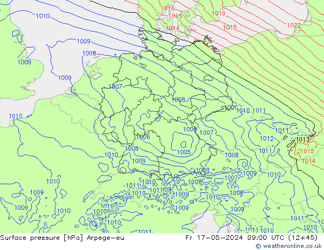 Surface pressure Arpege-eu Fr 17.05.2024 09 UTC