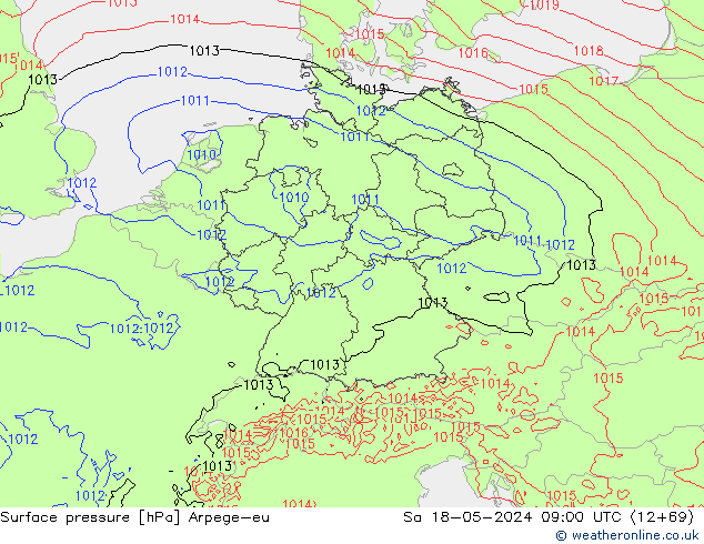 Luchtdruk (Grond) Arpege-eu za 18.05.2024 09 UTC