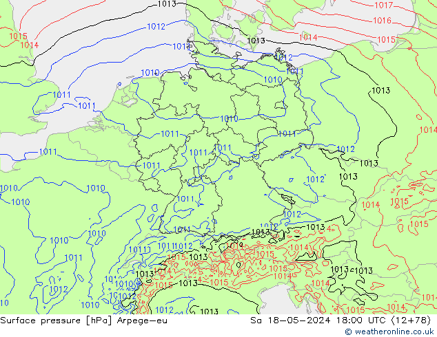 Yer basıncı Arpege-eu Cts 18.05.2024 18 UTC
