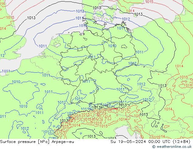 приземное давление Arpege-eu Вс 19.05.2024 00 UTC