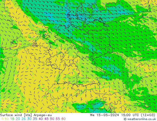 风 10 米 Arpege-eu 星期三 15.05.2024 15 UTC