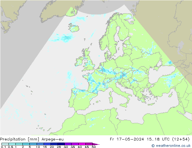 Neerslag Arpege-eu vr 17.05.2024 18 UTC