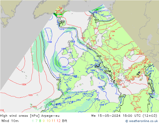 Izotacha Arpege-eu śro. 15.05.2024 15 UTC