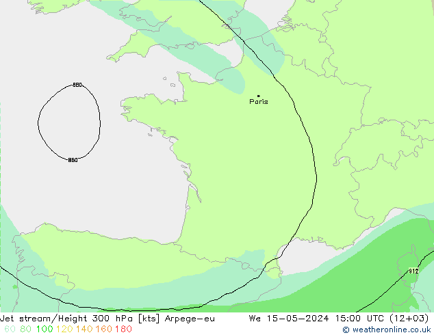 Prąd strumieniowy Arpege-eu śro. 15.05.2024 15 UTC