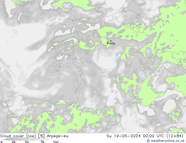 Nubes bajas Arpege-eu dom 19.05.2024 00 UTC