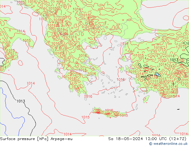 Atmosférický tlak Arpege-eu So 18.05.2024 12 UTC
