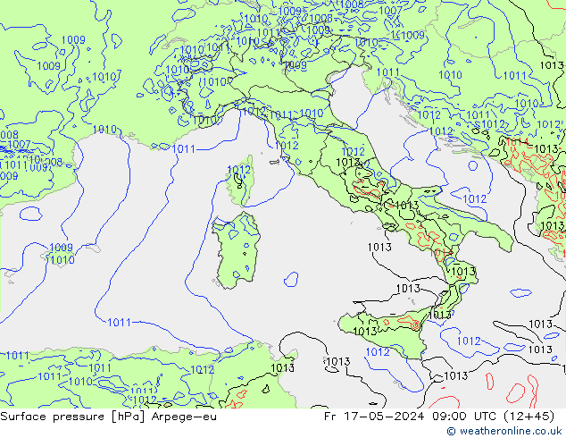 Luchtdruk (Grond) Arpege-eu vr 17.05.2024 09 UTC