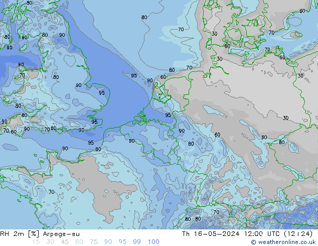 RH 2m Arpege-eu 星期四 16.05.2024 12 UTC