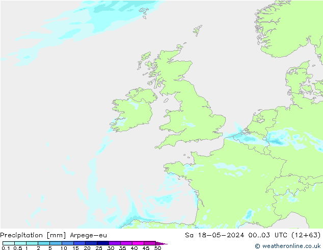 Neerslag Arpege-eu za 18.05.2024 03 UTC